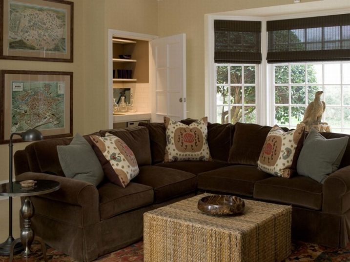 living room designs brown couch photo - 7