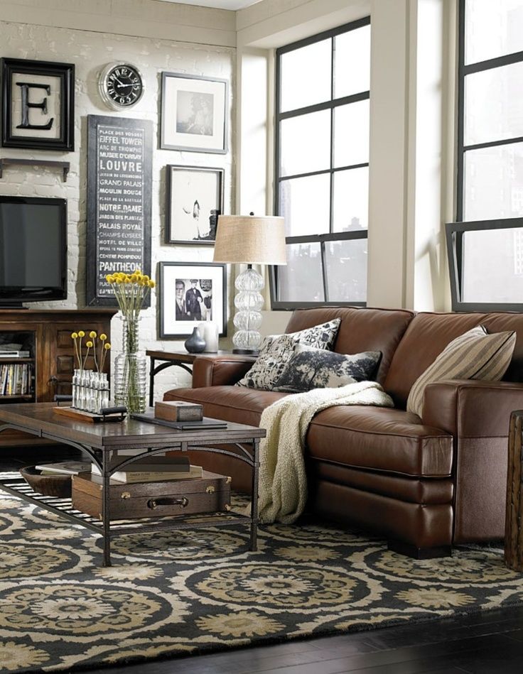 living room designs brown couch photo - 9