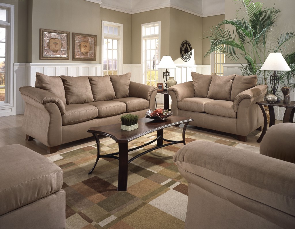 living room designs brown furniture photo - 1