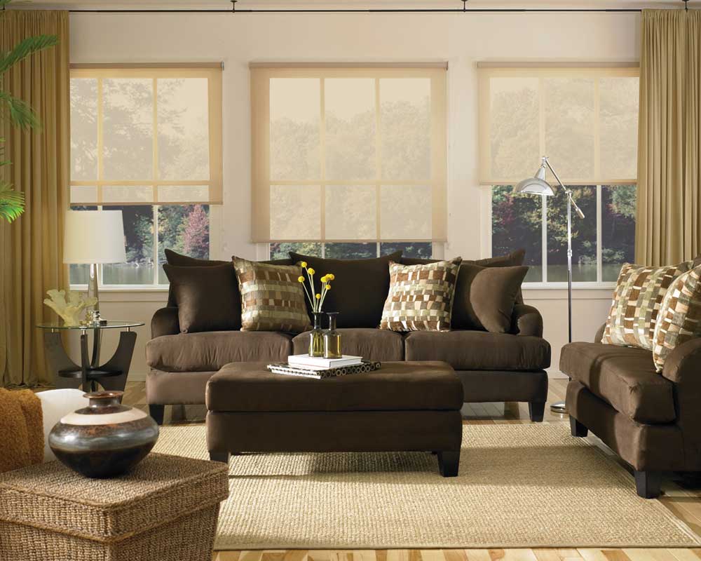 living room designs brown furniture photo - 5