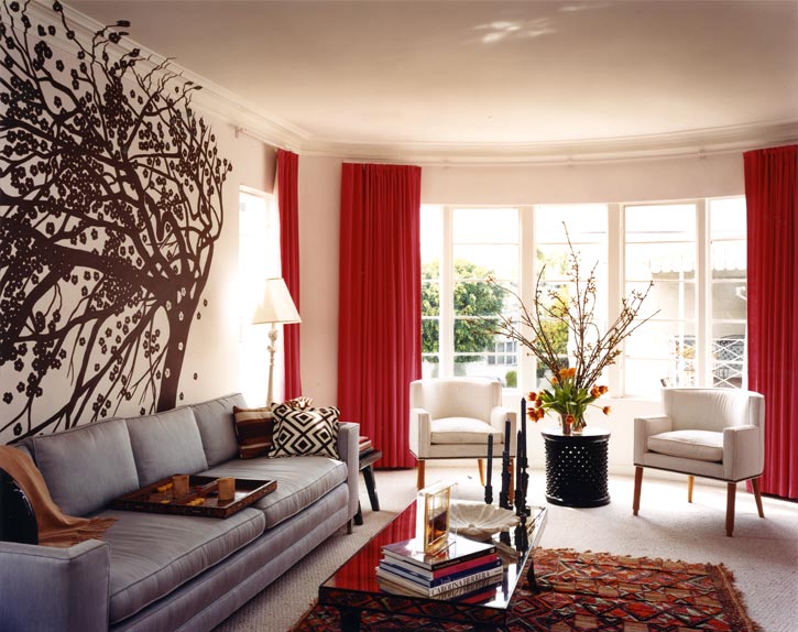 living room designs red photo - 2