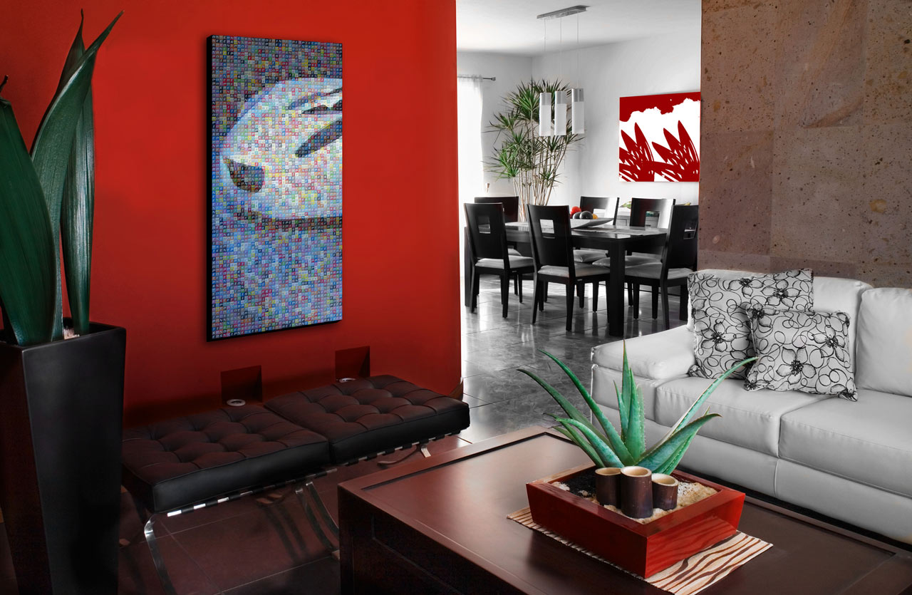 living room designs red photo - 3