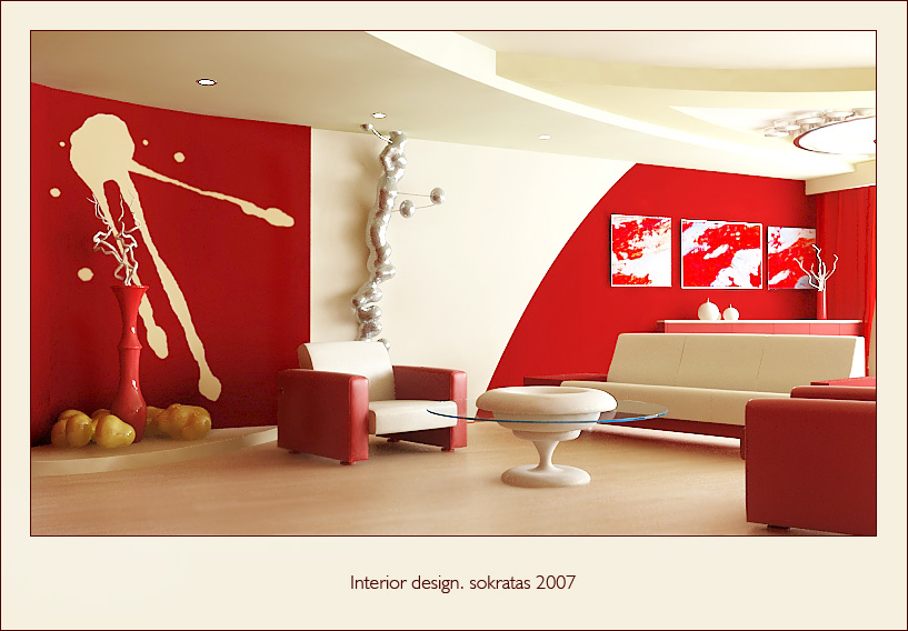 living room designs red photo - 7