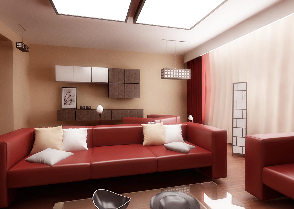 living room designs red photo - 8