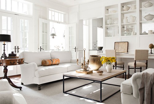 living room white furniture decorating ideas photo - 5