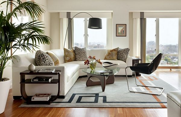 living room with white furniture photo - 10