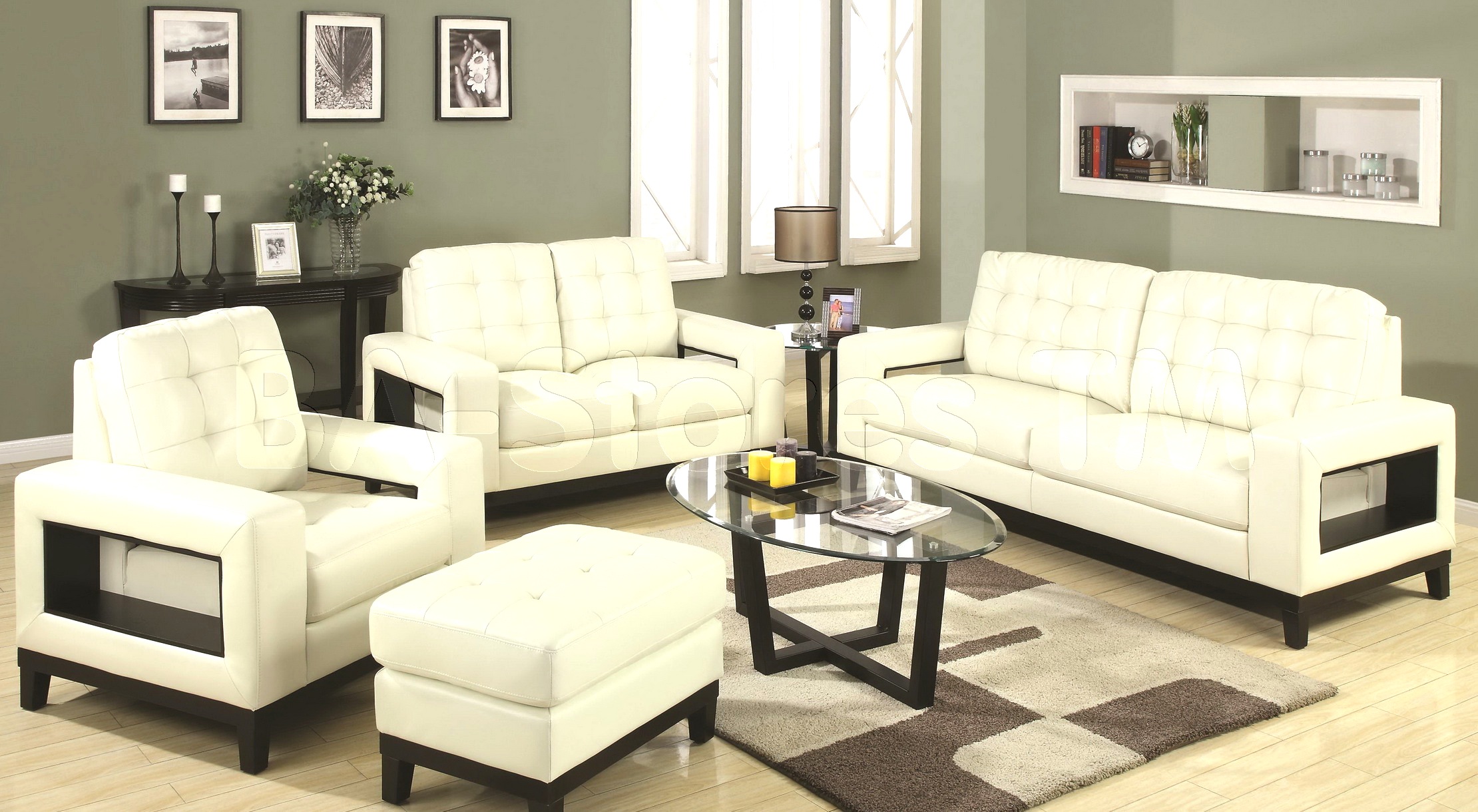 living room with white furniture photo - 3