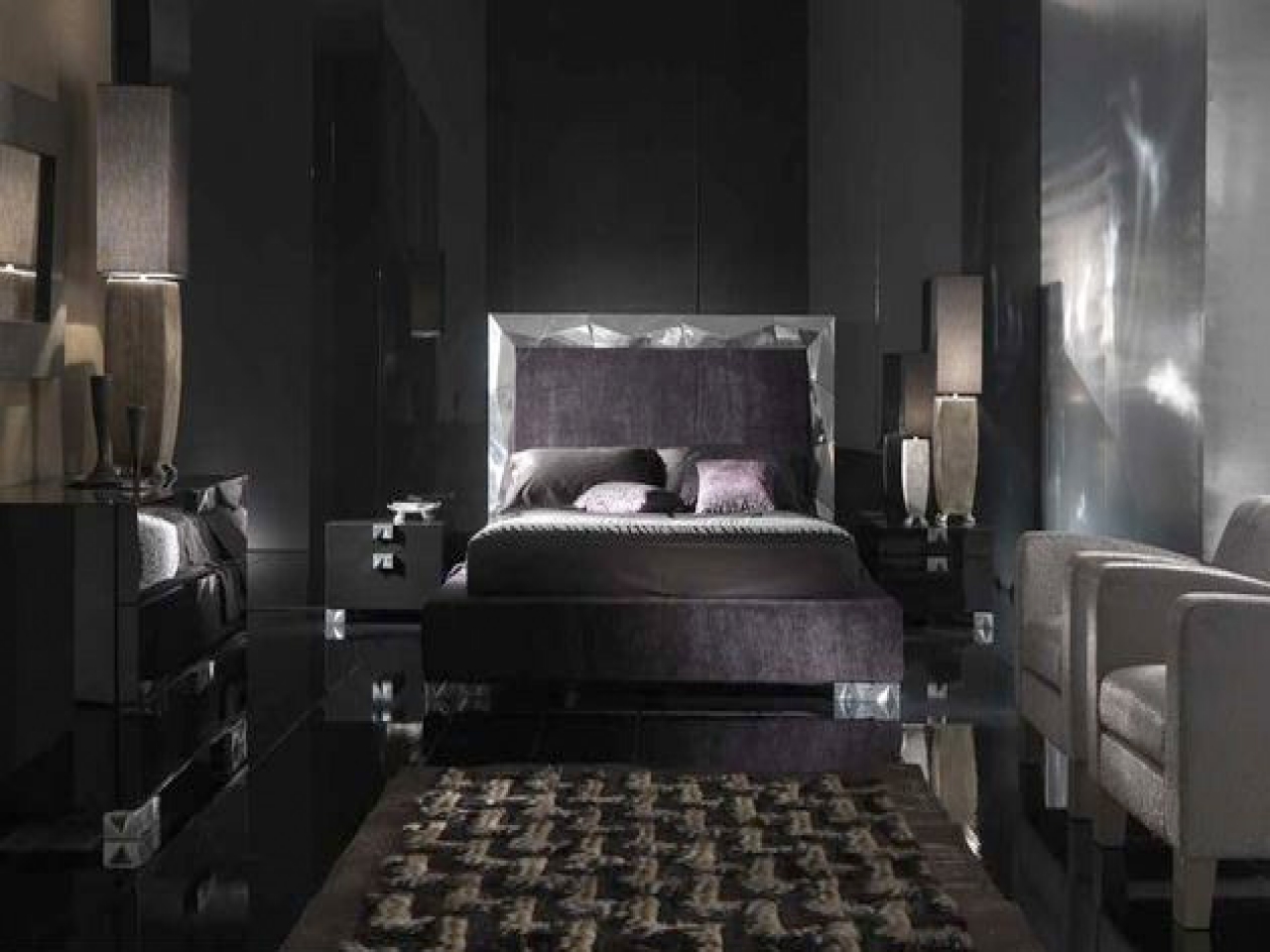 luxury black bedroom furniture photo - 2