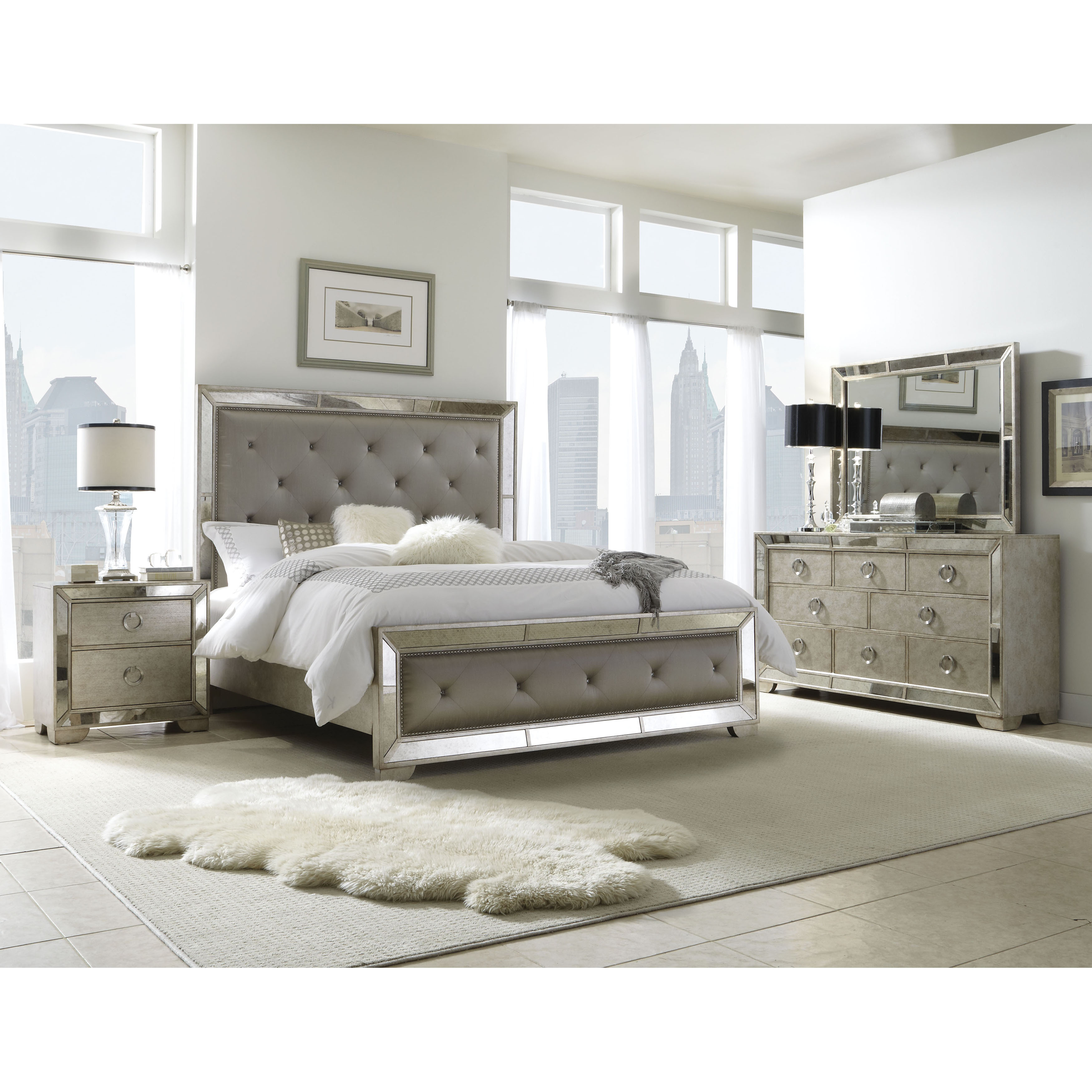 mirrored furniture bedroom set photo - 2