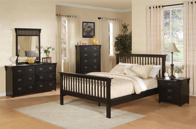 mission style bedroom furniture black photo - 5