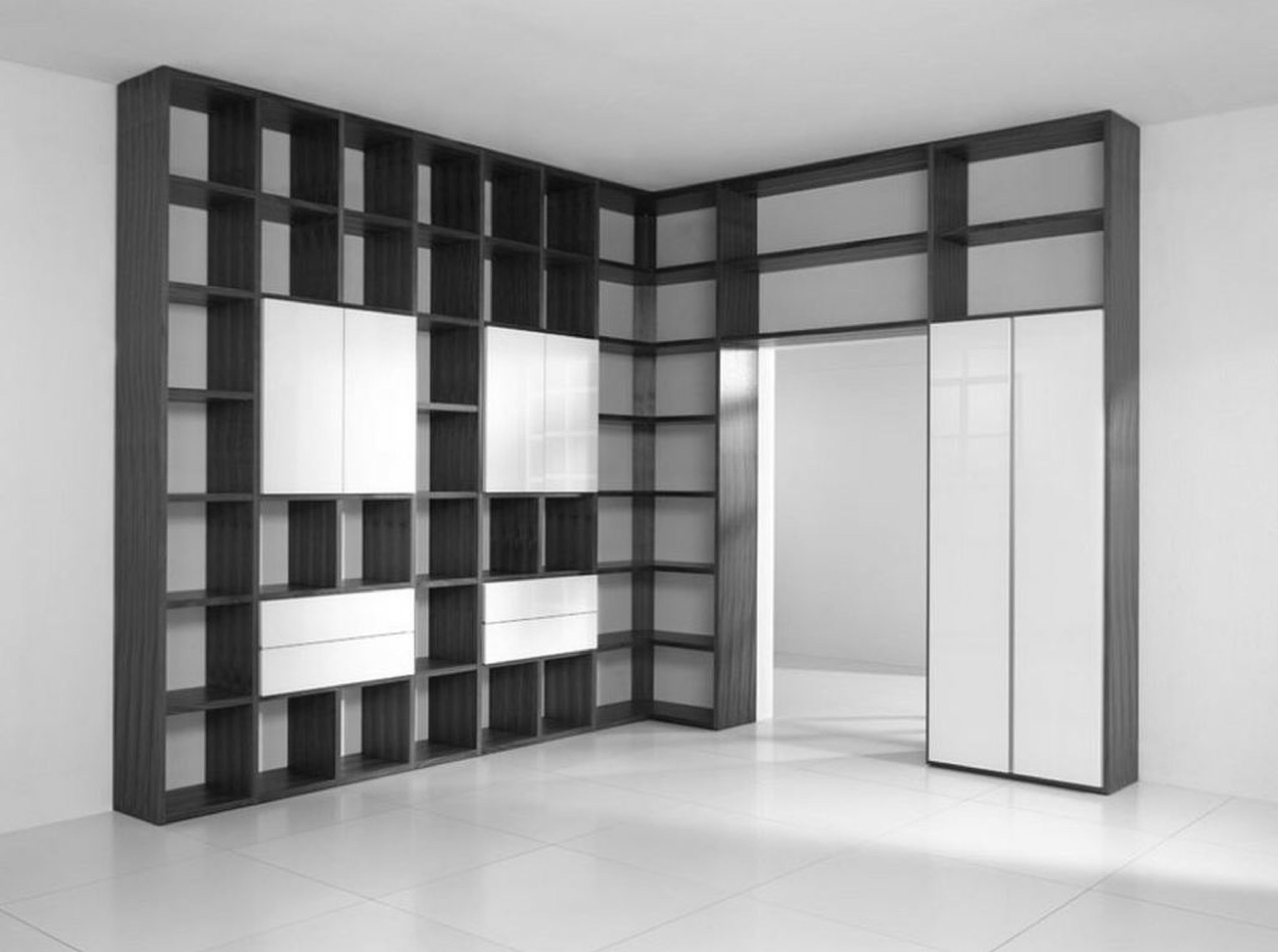 modern book cabinet design photo - 10