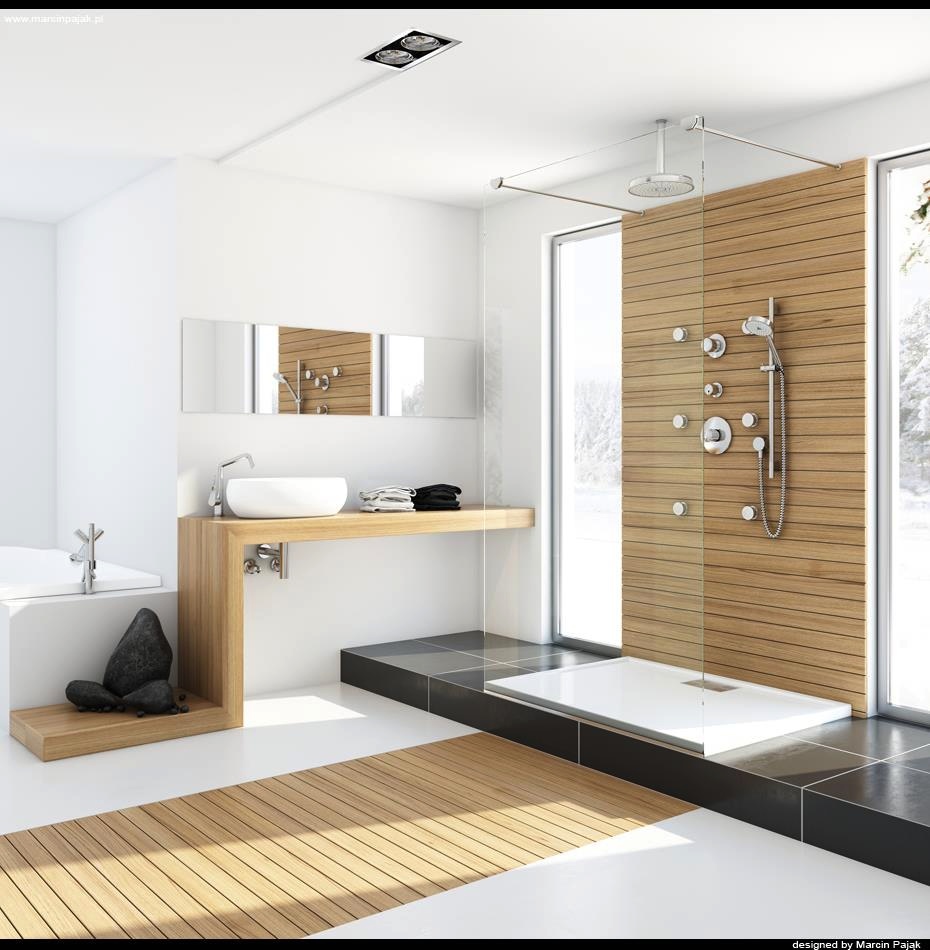 modern spa bathroom design photo - 1