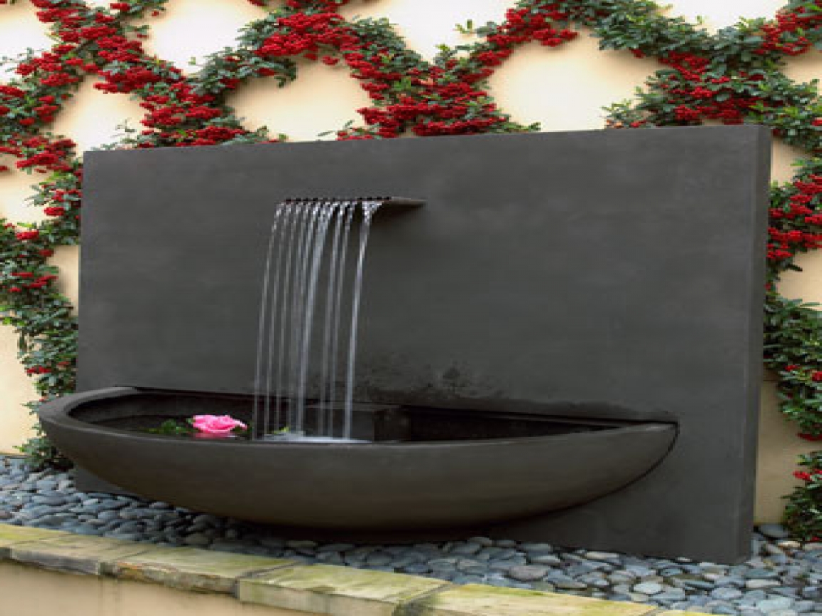modern wall water fountains photo - 4