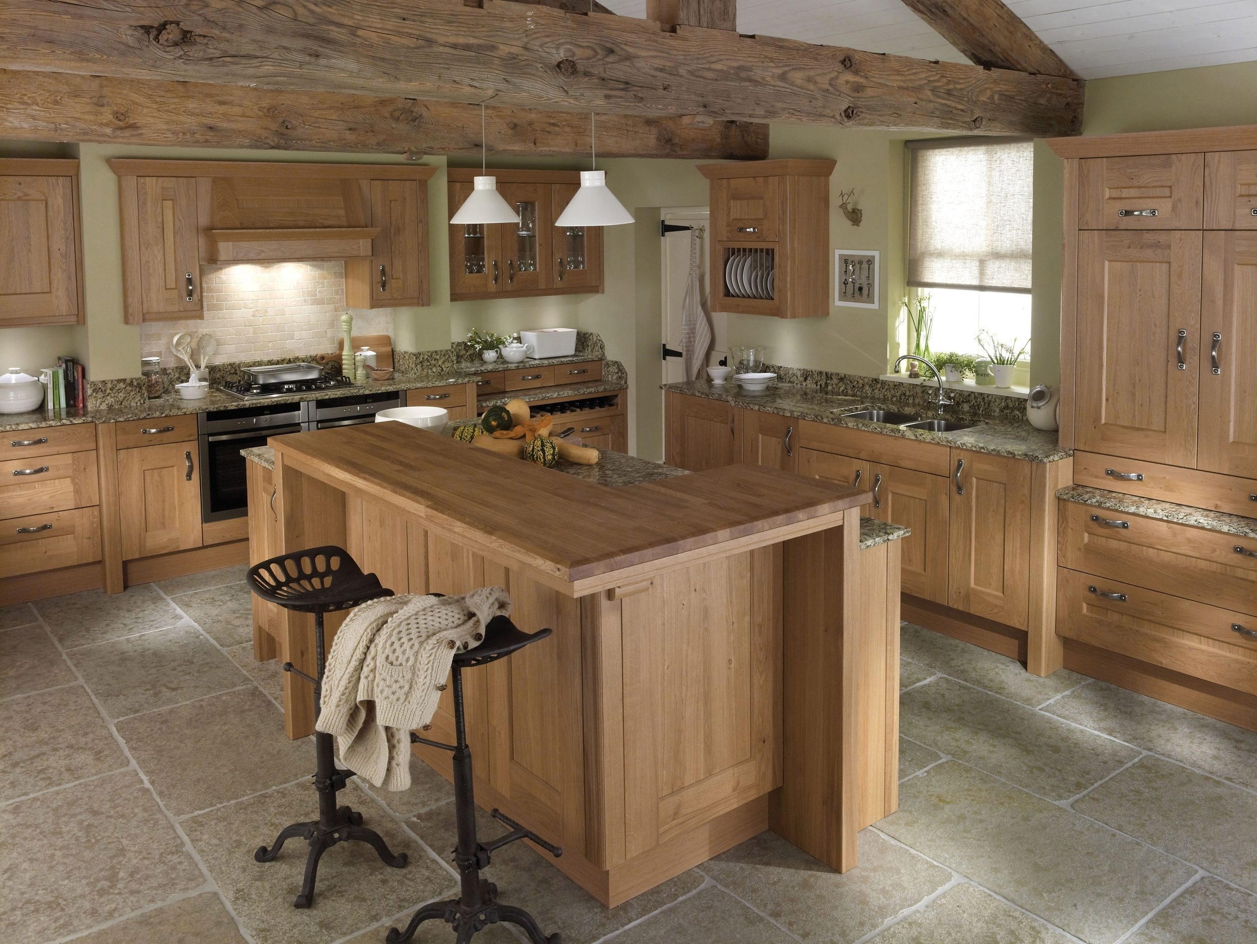 oak country kitchen designs photo - 6