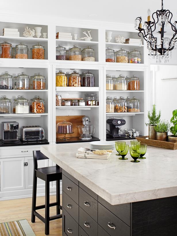 open kitchen pantry shelving photo - 2