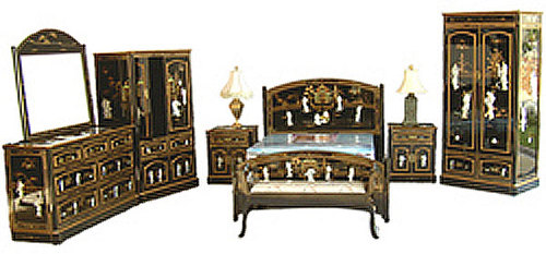 oriental black bedroom furniture photo - 1