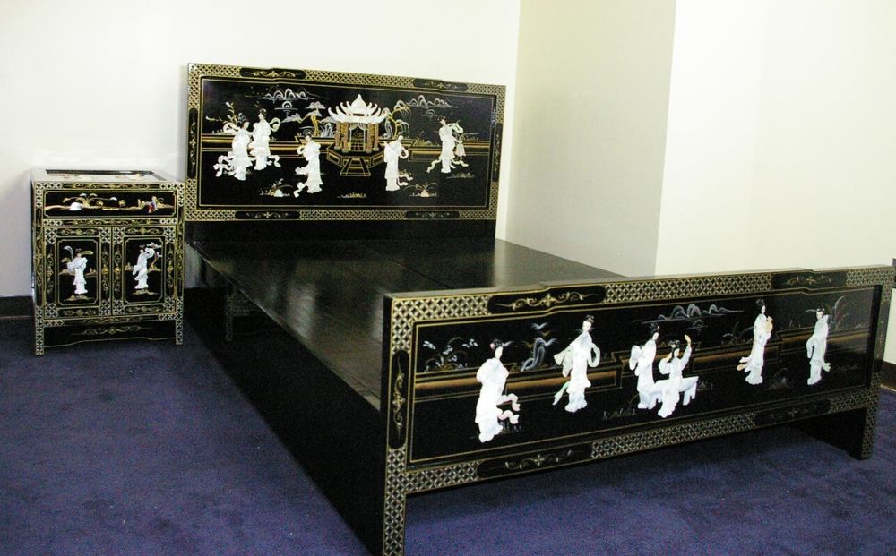 oriental black bedroom furniture photo - 2