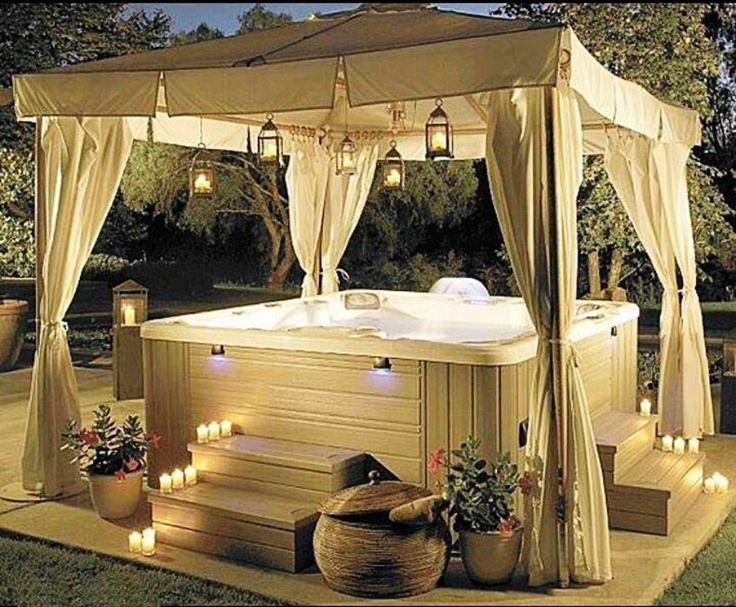 outdoor curtains for hot tub photo - 2