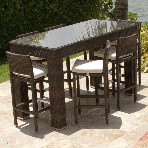 outdoor dining table bar height photo - 10