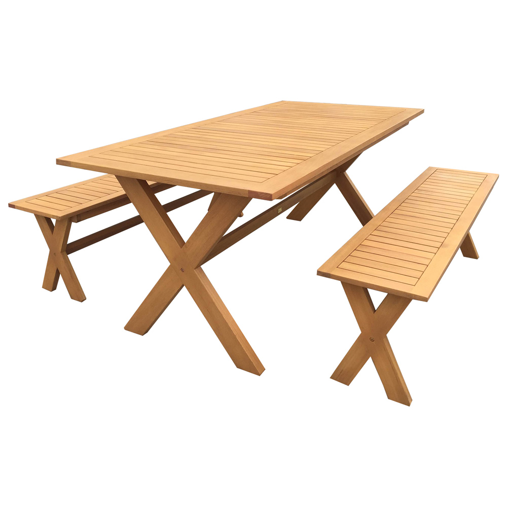 outdoor dining table bench photo - 3