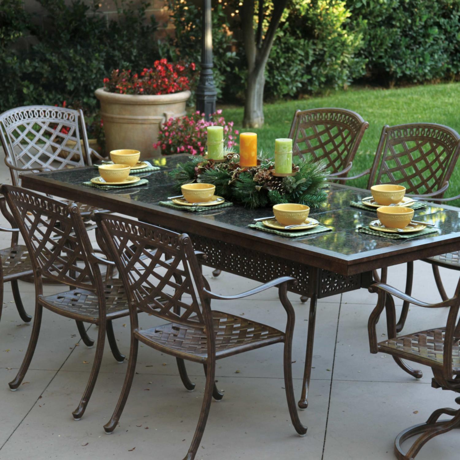 outdoor dining table granite photo - 3