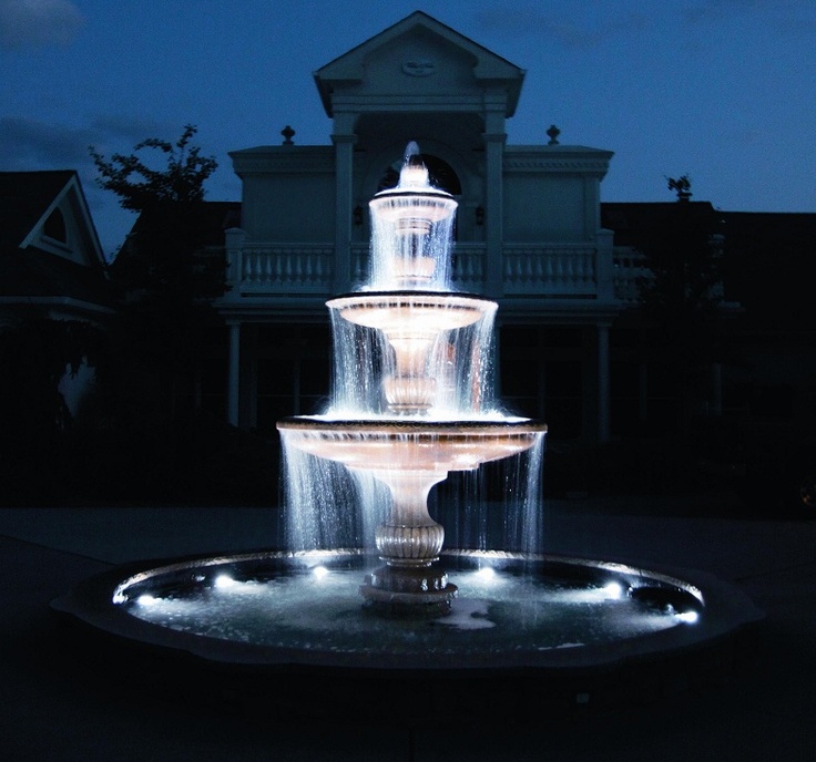 outdoor garden fountains with lights photo - 6