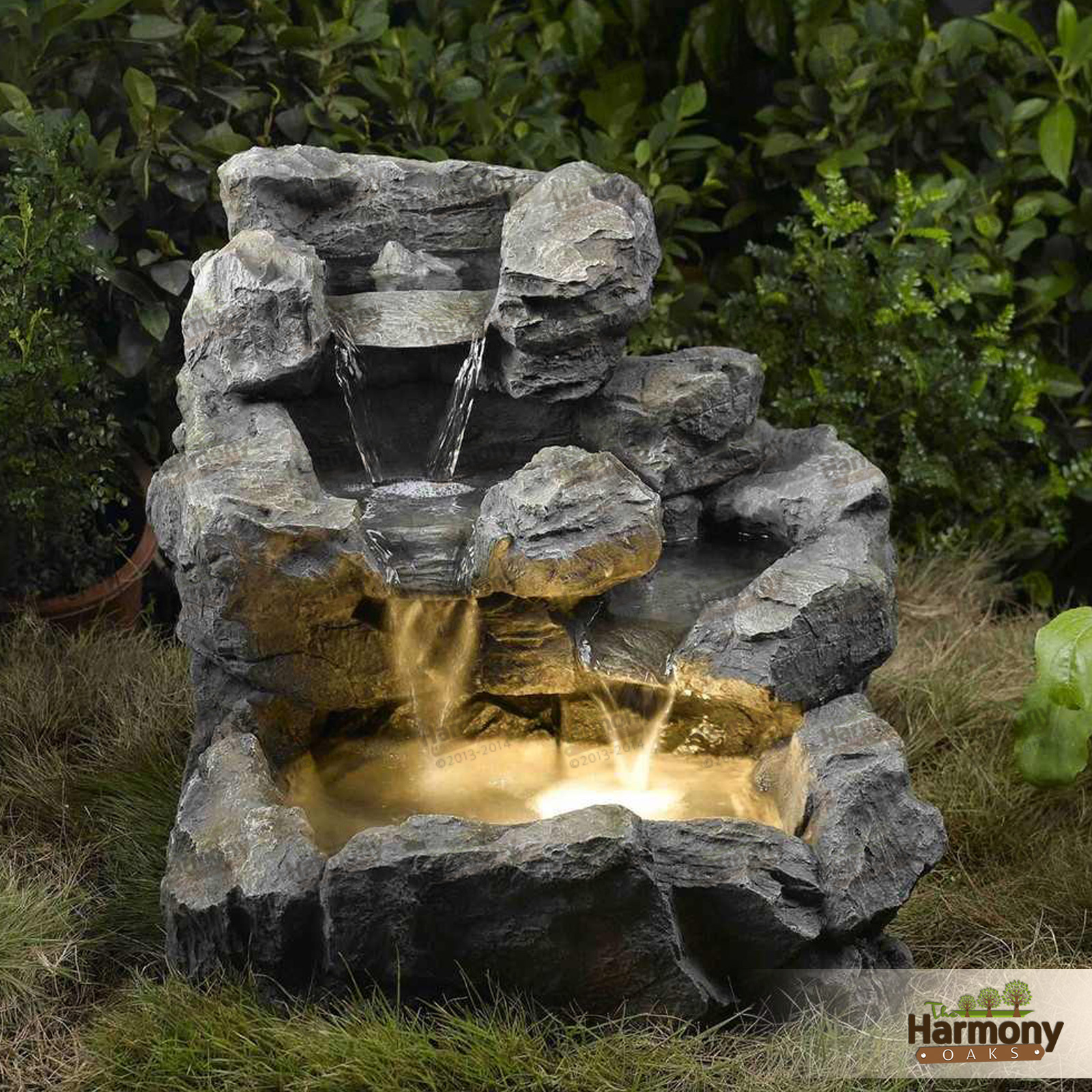 outdoor garden fountains with lights photo - 8