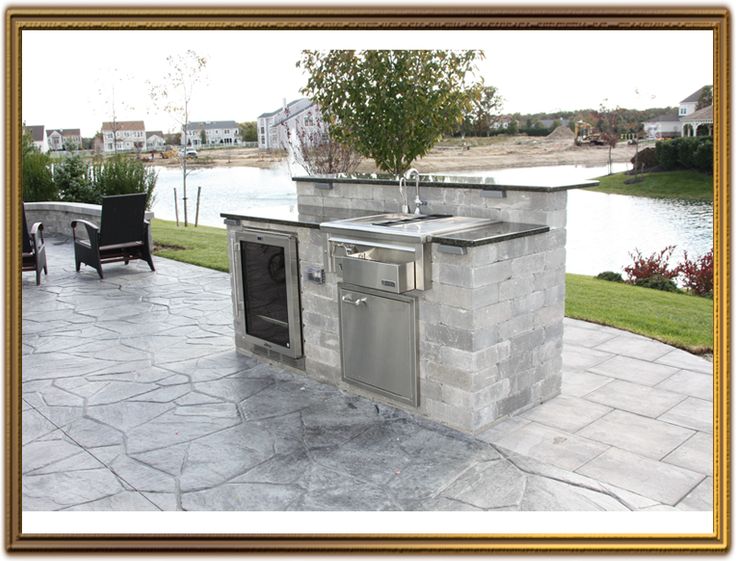 outdoor kitchen island with sink