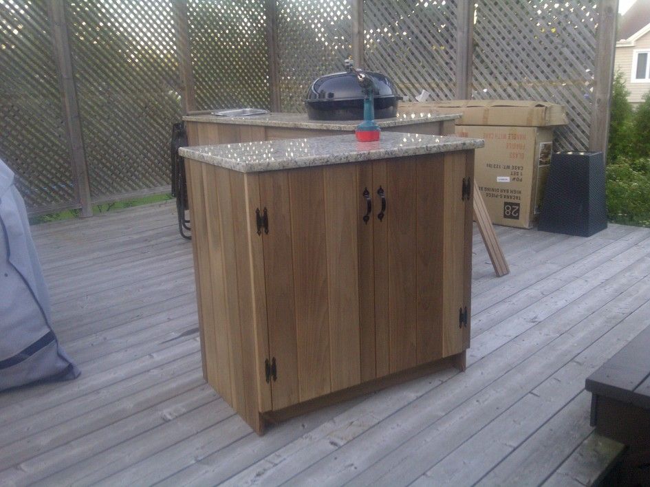 outdoor kitchen wood cabinets photo - 6