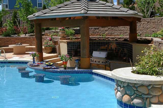outdoor pool and bar designs photo - 2