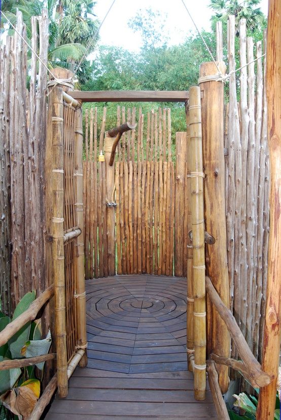 outdoor shower bamboo photo - 6