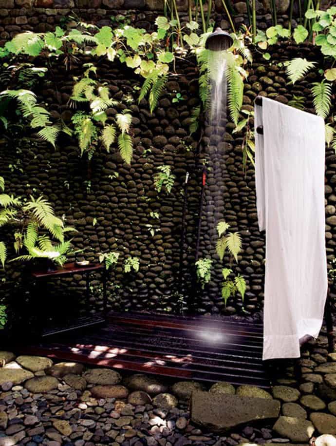 outdoor shower landscaping photo - 9