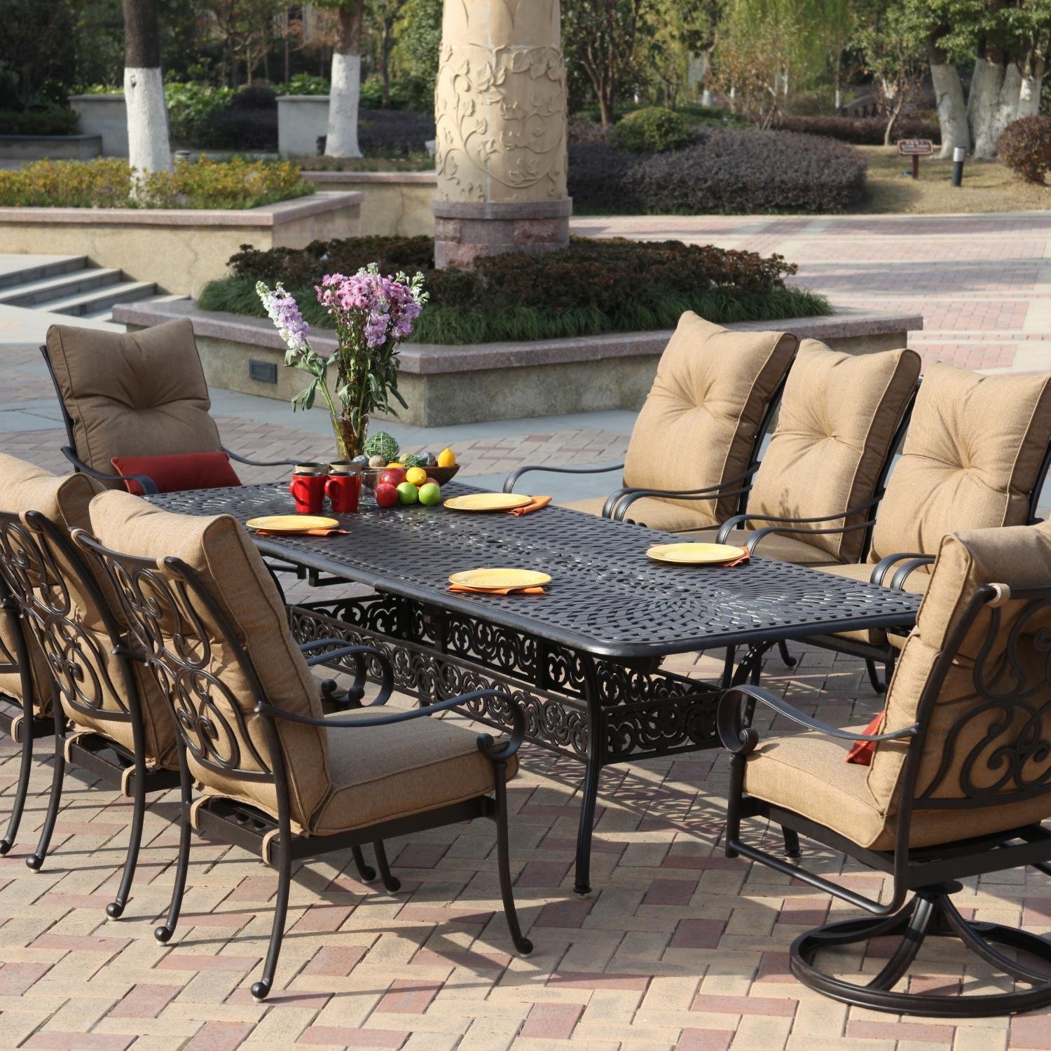 patio dining sets bench photo - 9