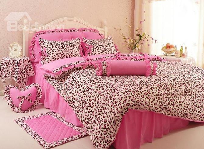 pink cheetah print bedroom set photo - 10