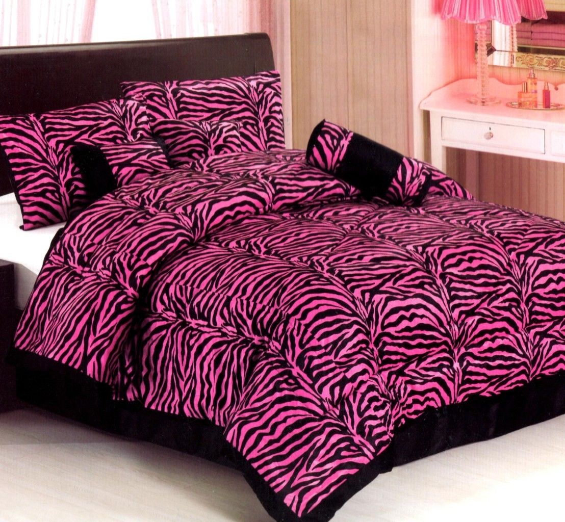 pink cheetah print bedroom set photo - 8