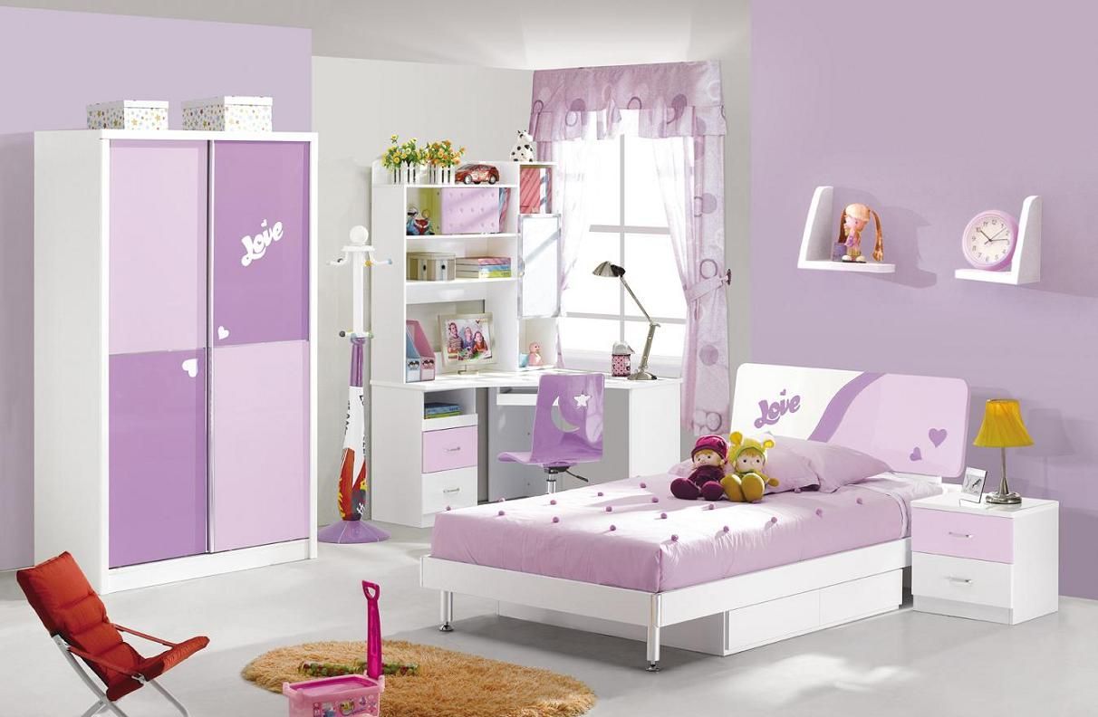 purple bedroom furniture for kids photo - 2