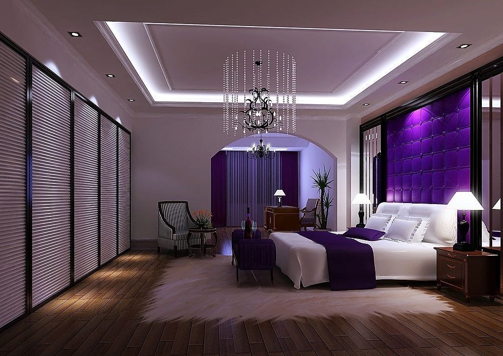 purple color room idea photo - 8