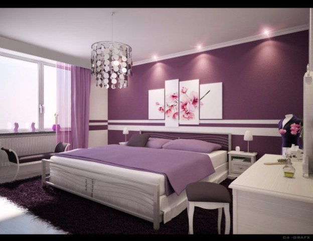 purple colored bedrooms photo - 4