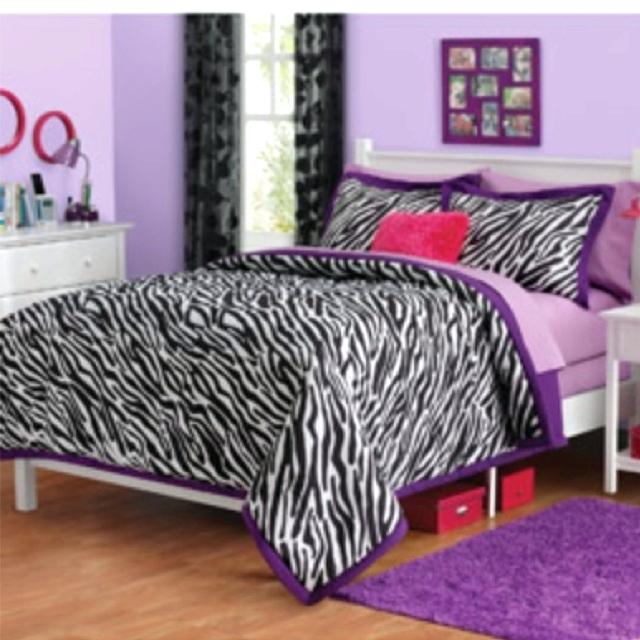 purple leopard print bedroom accessories photo - 4