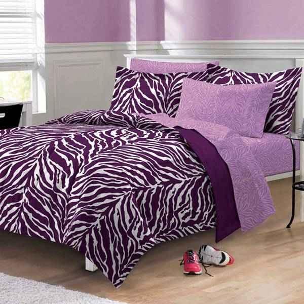 purple leopard print bedroom accessories photo - 8