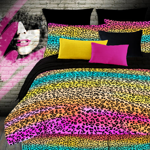 rainbow cheetah bedding photo - 1