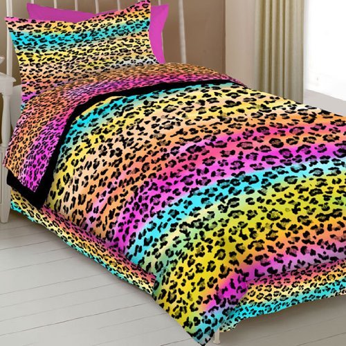 rainbow cheetah bedding photo - 2