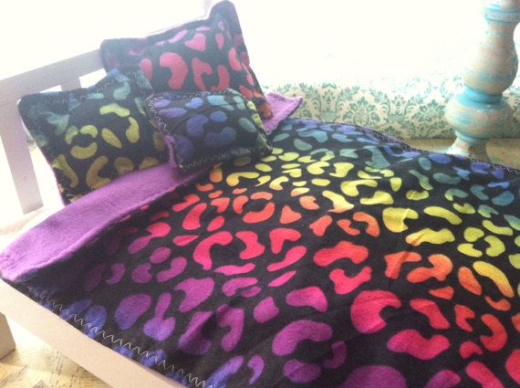 rainbow cheetah bedding photo - 4
