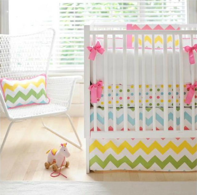 rainbow crib bedding photo - 3