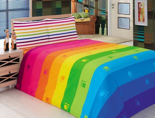 rainbow double bedding photo - 2