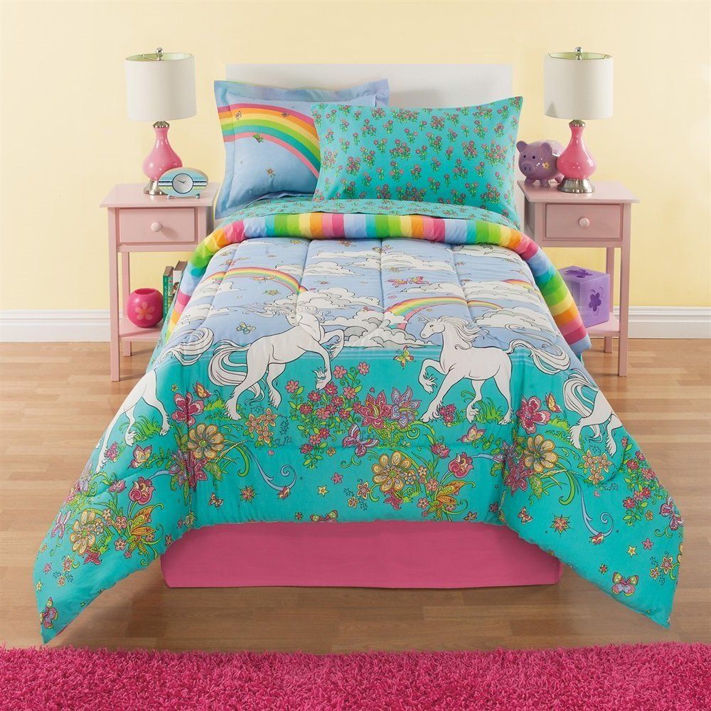 rainbow floral bedding photo - 6