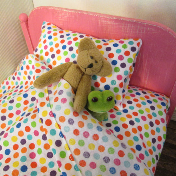 rainbow polka dot bedding photo - 4
