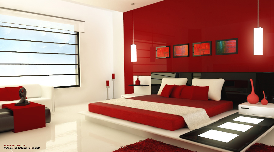 red and black bedroom designs photo - 1