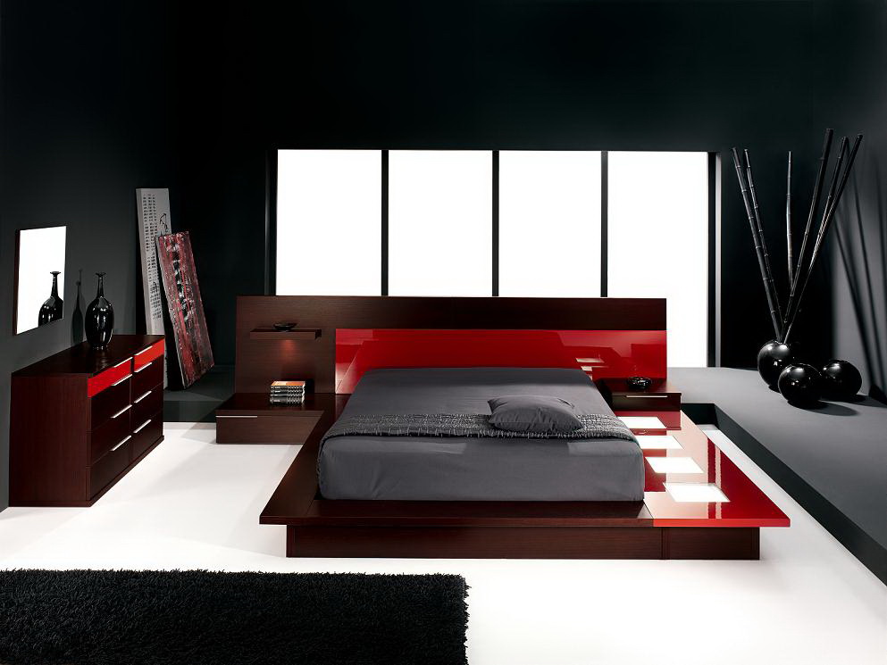 red and black bedroom designs photo - 7
