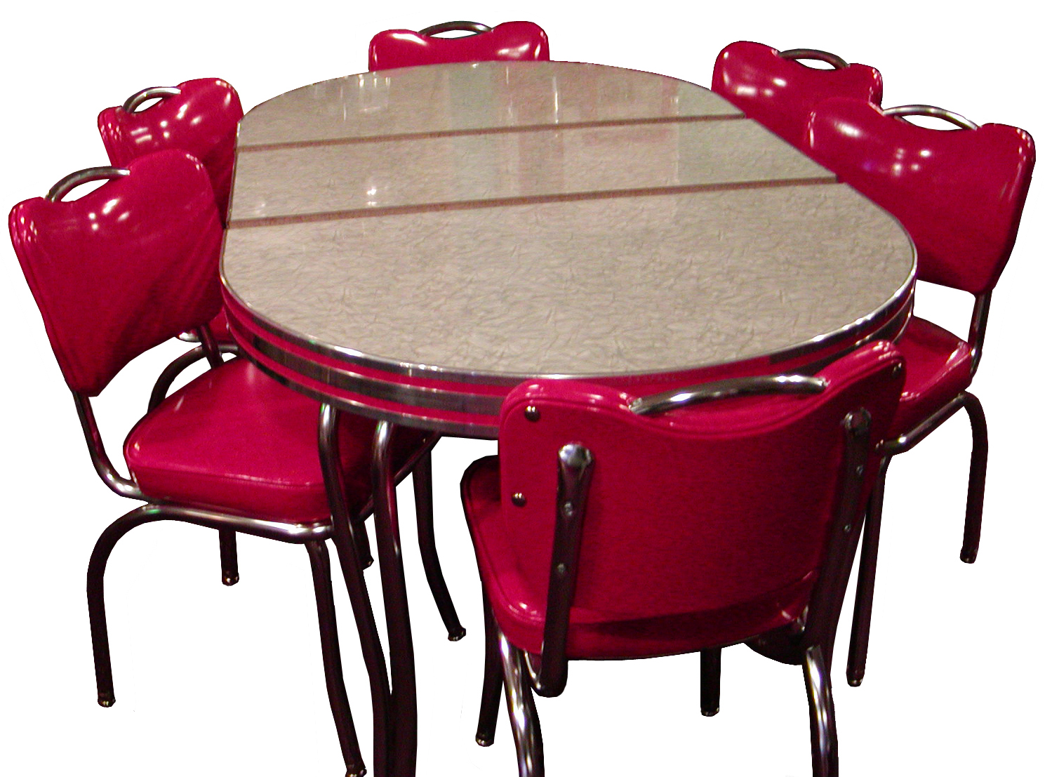 red retro kitchen table chairs photo - 4
